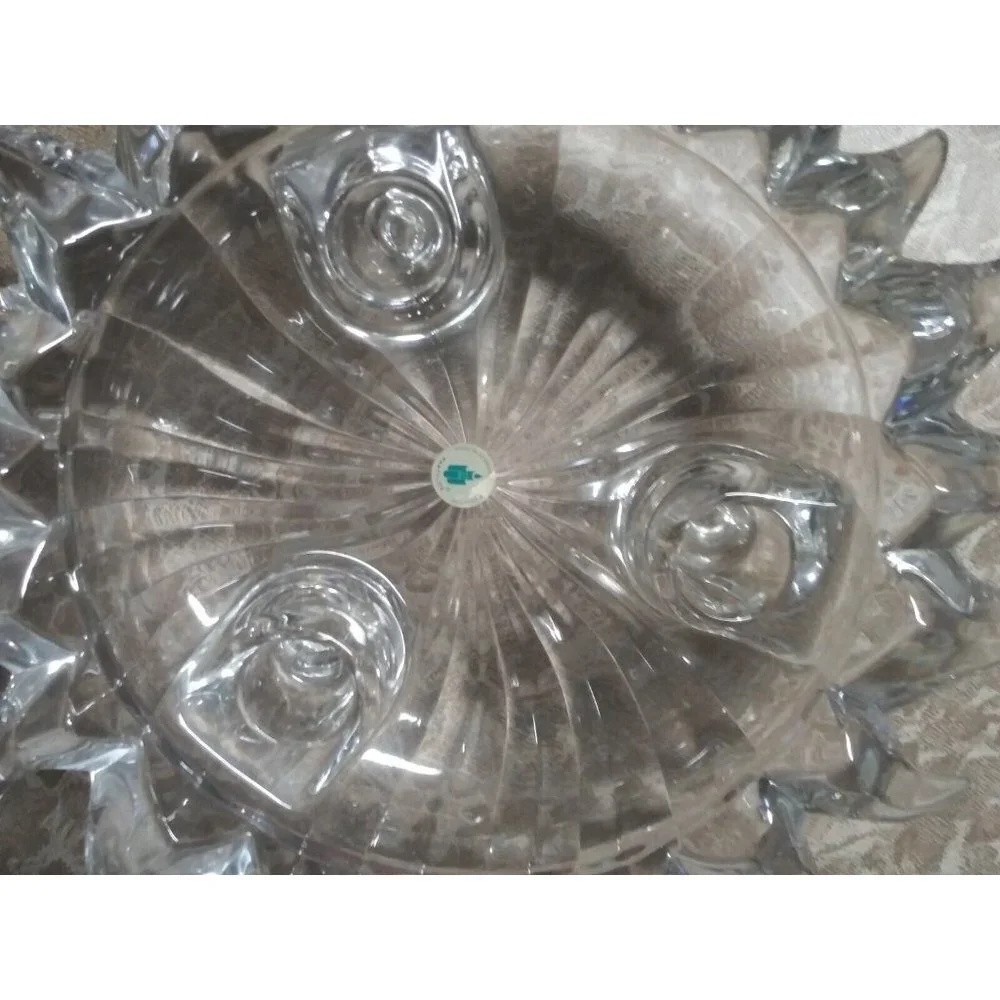 Partylite Candle holder Sun-burst Lead Crystal Made in Germany clear glass 9.5" - Picture 7 of 7